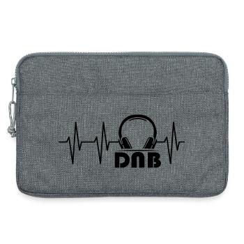 DNB Heartbeat Casque Drum N Bass Pulse Logo - Sacoche pour ordinateur portable 13 pouces - gris chiné - Devant