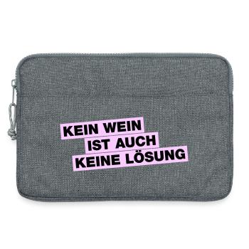 Kein WEIN ist auch keine Lösung - Laptoptasche 13" - Grau meliert - Vorne