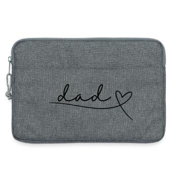 Dad Vater Papa Geschenk Vatertag Geburt Baby Herz - Laptoptasche 13" - Grau meliert - Vorne