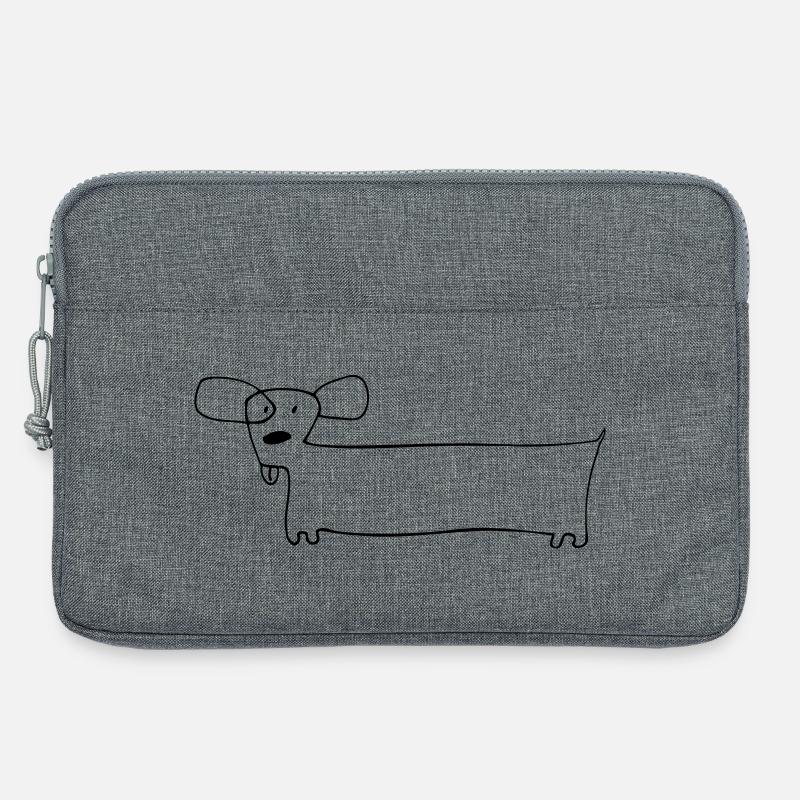 01 Hündchen Lang - Laptoptasche 13" - Grau meliert