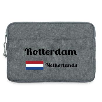 Rotterdam Pays-Bas - Imprimés élégants - Sacoche pour ordinateur portable 13 pouces - gris chiné - Devant