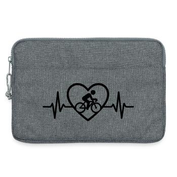Cyclist Bicycle Heart - Laptop bag 13" - heather grey - Front