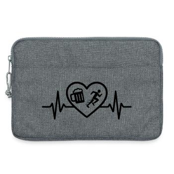 Humour de course de Heart Beer - Sacoche pour ordinateur portable 13 pouces - gris chiné - Devant