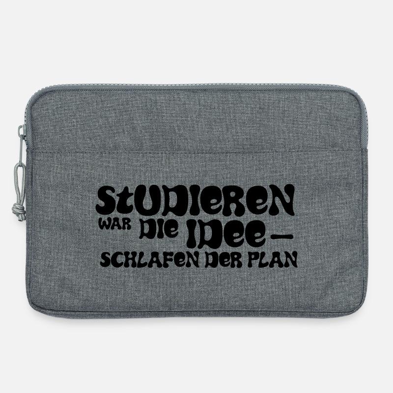 Studieren war die Idee – Schlafen der Plan - Laptoptasche 13" - Grau meliert