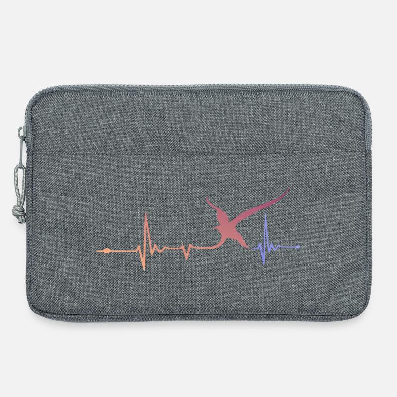 Herzschlag trifft Vogelflug - Laptoptasche 13" - Grau meliert