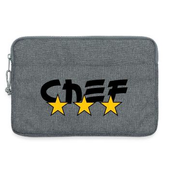 Chef - Cuisine - Cuisinier - Sacoche pour ordinateur portable 13 pouces - gris chiné - Devant