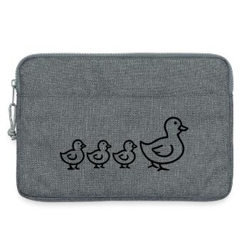 famille canard - Sacoche pour ordinateur portable 13 pouces - gris chiné - Devant