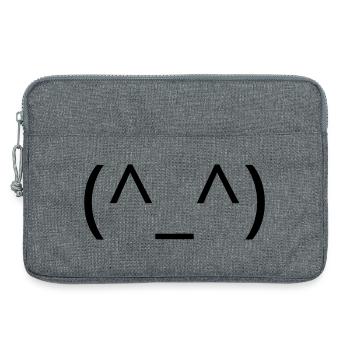 Joyeux Classique du Sourire des Émoticônes (^_^) - Sacoche pour ordinateur portable 13 pouces - gris chiné - Devant