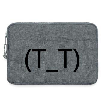 Crying Emoticon (T_T) Anime Tears - Laptop bag 13" - heather grey - Front