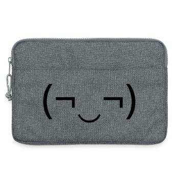Émoticône espiègle (¬‿¬) sourire espiègle - Sacoche pour ordinateur portable 13 pouces - gris chiné - Devant