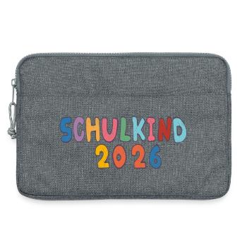 Schulkind 2026  - Laptoptasche 13" - Grau meliert - Vorne