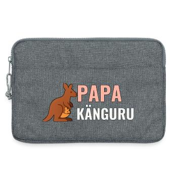 Papa Känguru – Geschenkshirt für neue Väter - Laptoptasche 13" - Grau meliert - Vorne