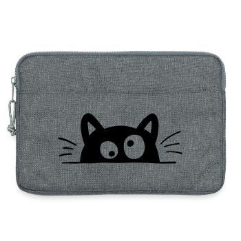 Neugierige Katze - Laptoptasche 13" - Grau meliert - Vorne