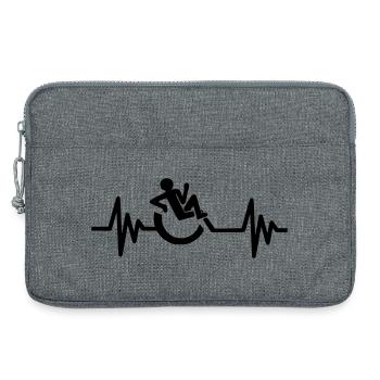 Bild: Rollstuhl, Herzschlag, entspannt # - Laptoptasche 13" - Grau meliert - Vorne