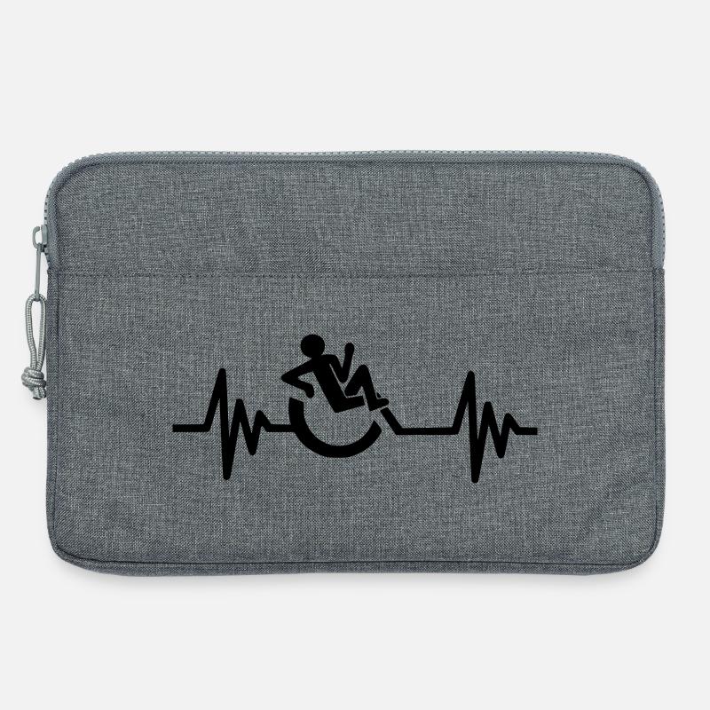 Bild: Rollstuhl, Herzschlag, entspannt # - Laptoptasche 13" - Grau meliert