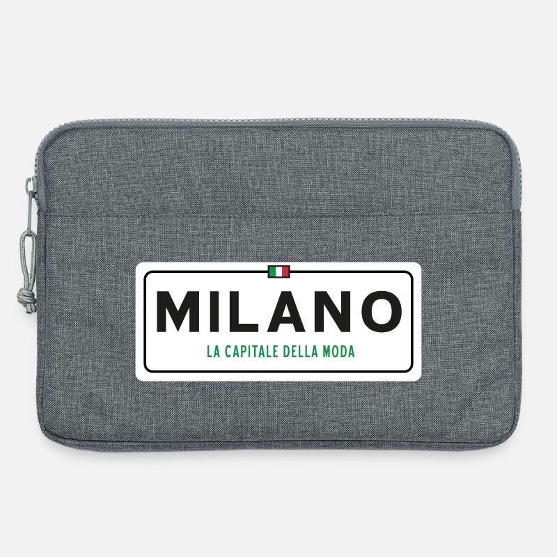 Ortsschild von Mailand - Laptoptasche 13" - Grau meliert