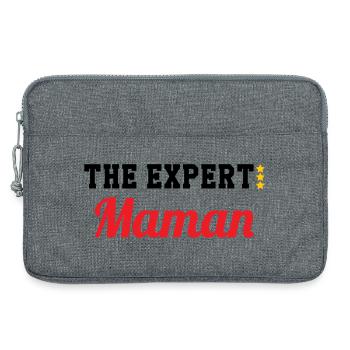 Maman l'experte - Sacoche pour ordinateur portable 13 pouces - gris chiné - Devant