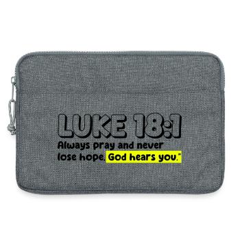 Luc 18:1 | Citation de la Bible - Sacoche pour ordinateur portable 13 pouces - gris chiné - Devant