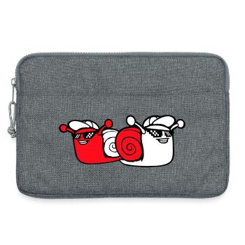 2 Schnecken Sonnenbrille Team Freunde Cool Crew - Laptoptasche 13" - Grau meliert - Vorne