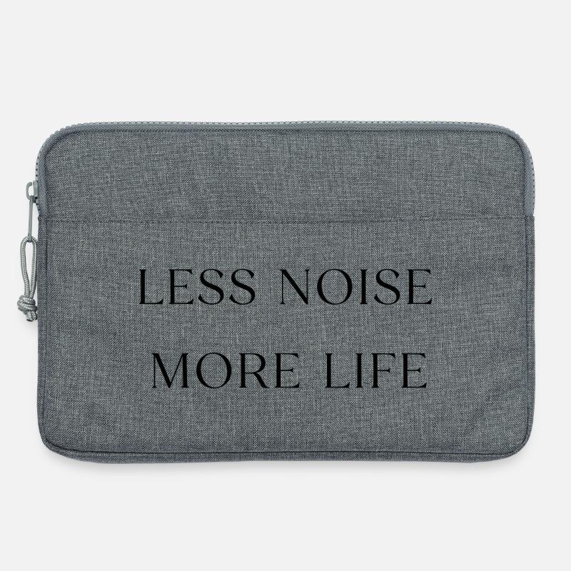 Less Noise More Life Minimal Quote Design - Laptoptasche 13" - Grau meliert