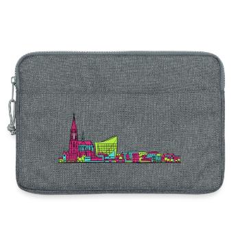 Strasbourg City Skyline Cathedral Line Art - Laptop bag 13" - heather grey - Front