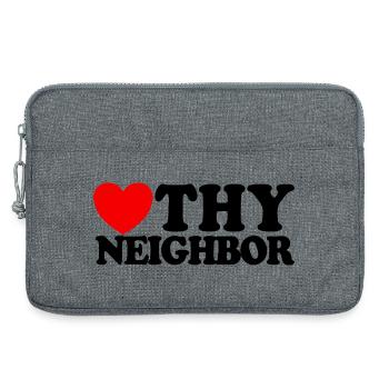 Love Your Neighbor – Christian Faith – Jesus - Laptop bag 13" - heather grey - Front
