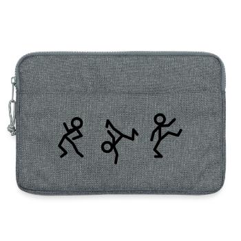Bonshommes bâtons dansants - Sacoche pour ordinateur portable 13 pouces - gris chiné - Devant