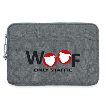 Staffie woof - 032 - Laptop bag 13" - heather grey - Front
