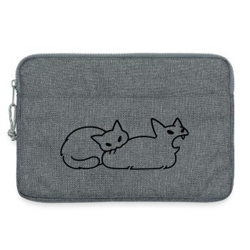 Amoureux des Chats Humour Chat Mignon Original - Sacoche pour ordinateur portable 13 pouces - gris chiné - Devant