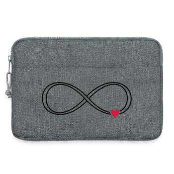 Signe infini coeur signe symbole cadeau amour - Sacoche pour ordinateur portable 13 pouces - gris chiné - Devant