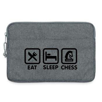 Eat - Sleep - Play chess / Eat, Sleep, chess - Laptop bag 13" - heather grey - Front