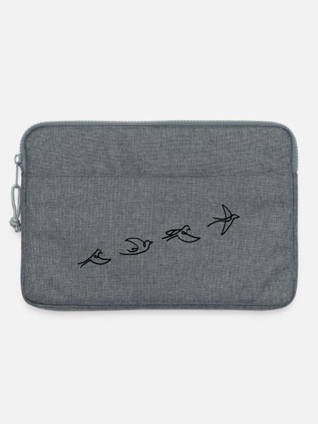 Der Flug des schwarzen Vogels - Laptoptasche 13" - Grau meliert