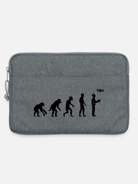 Drohnen Pilot Evolution Entwicklung lustig Design - Laptoptasche 13" - Grau meliert
