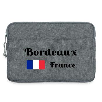 Bordeaux France- Imprimés stylés - Sacoche pour ordinateur portable 13 pouces - gris chiné - Devant