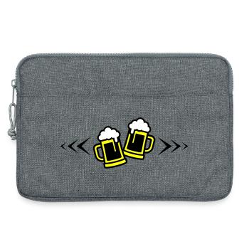 Toast à la bière symbole Chope à bière - Sacoche pour ordinateur portable 13 pouces - gris chiné - Devant