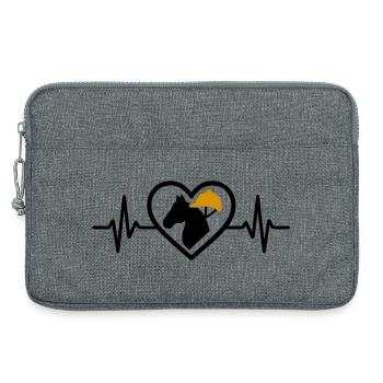 Reiten Herz Pferd Sport Leidenschaft Geschenk - Laptoptasche 13" - Grau meliert - Vorne