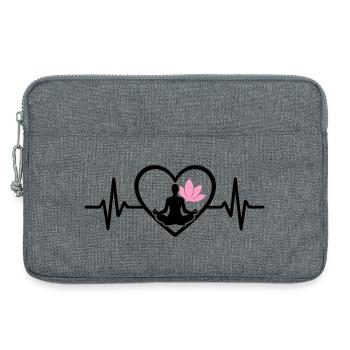 Yoga Herz Frau Silhouette Lotus Wellness - Laptoptasche 13" - Grau meliert - Vorne