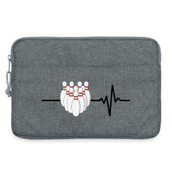 Bowling ist mein Leben, Herzschlag, Strike - Laptoptasche 13" - Grau meliert - Vorne