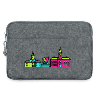 Skyline de la ville de Klagenfurt Lindwurm Art moderne - Sacoche pour ordinateur portable 13 pouces - gris chiné - Devant