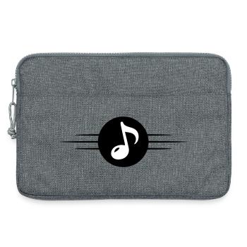 Ligne de symbole des notes de musique - Sacoche pour ordinateur portable 13 pouces - gris chiné - Devant
