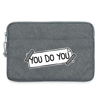 You Do You Funny Self-Confidence Freedom Logo - Laptop bag 13" - heather grey - Front