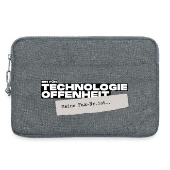 Bin für Technologieoffenheit – Meine Fax-Nr. ist… - Laptoptasche 13" - Grau meliert - Vorne