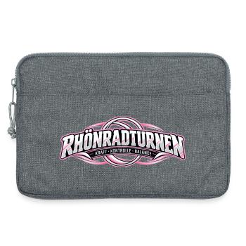 Rhönradturnen Logo Kraft Kontrolle Balance - Laptoptasche 13" - Grau meliert - Vorne