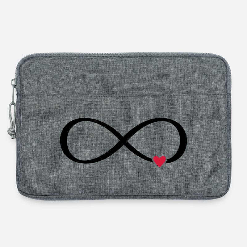 Unendlichkeitszeichen Herz Liebe Geschenk - Laptoptasche 13" - Grau meliert