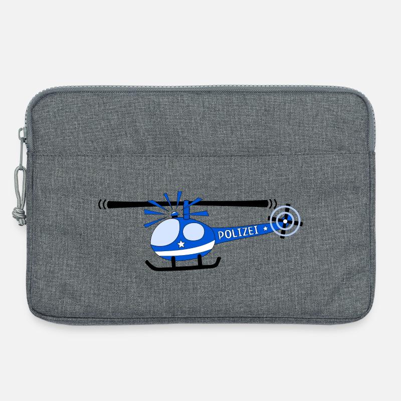 Hubschrauber Polizei Kinder - Laptoptasche 13" - Grau meliert