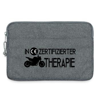 Motorrad Therapie - Laptoptasche 13" - Grau meliert - Vorne