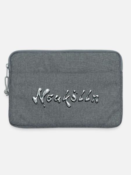 Neukölln Metallic Schrift - Laptoptasche 13" - Grau meliert