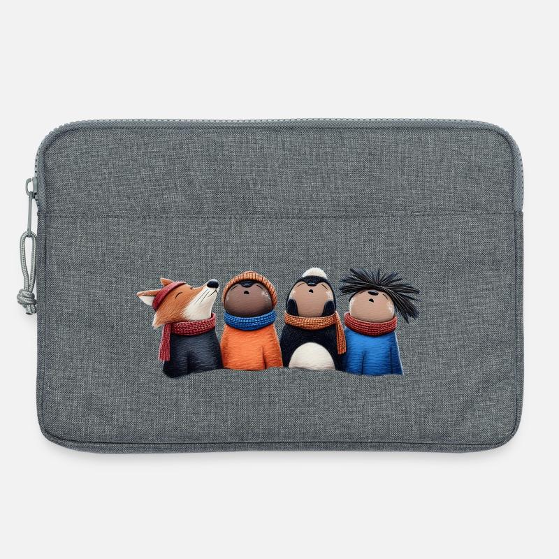 Nachtwache Wooligans – Lustige Waldtiere - Laptoptasche 13" - Grau meliert