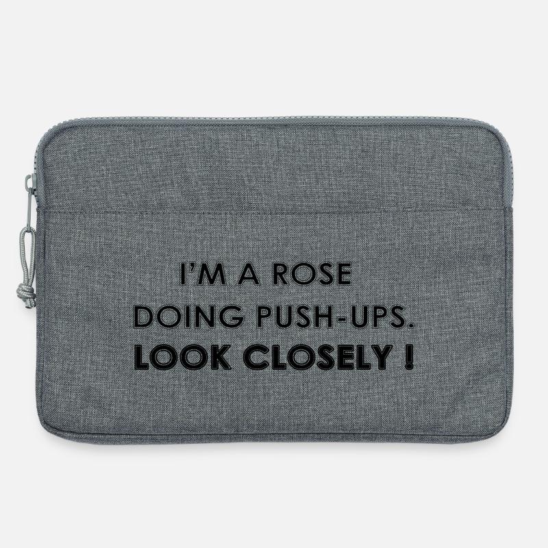 I'M A ROSE DOING PUSH-UPS - Laptop bag 13" - heather grey
