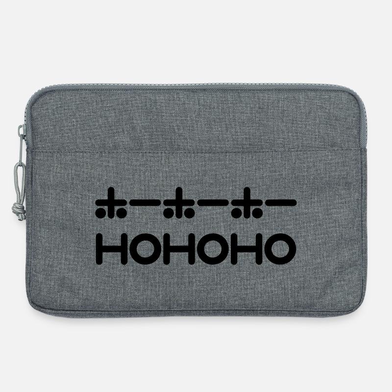HoHoHo + Japanischer Text – Schwarz - Laptoptasche 13" - Grau meliert
